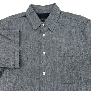 Rag & Bone Shirt Mens Medium Gray‎ Fit 3 Short Sleeve Button Down Shirt Casual